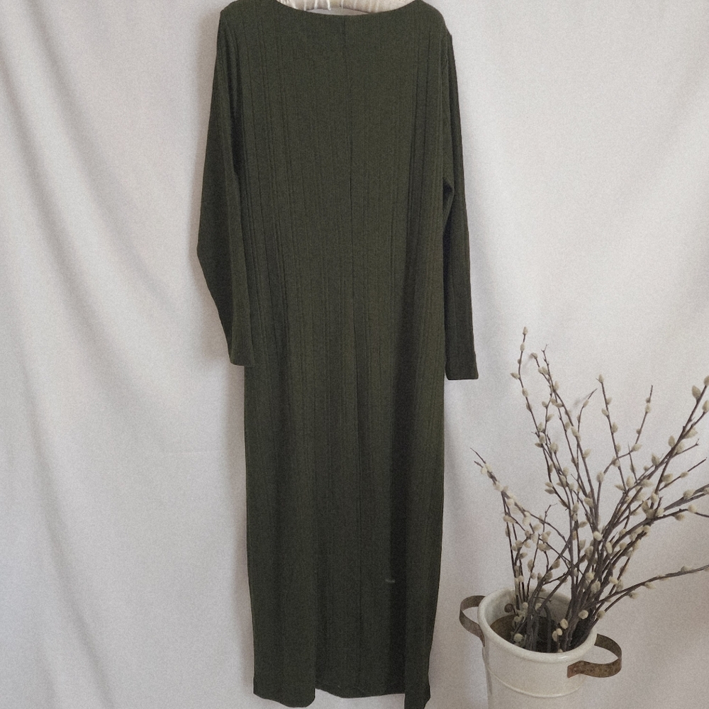 LOFT Green Long Sleeve Sweater Dress